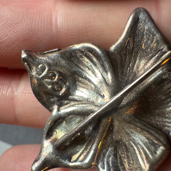 Vintage Sterling Silver Floral Stick Pin - Picture 4 of 11